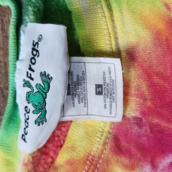 Peace Frogs Y2K Vintage Tie-Dye Sweatshirt Size Small - Picture 3 of 5